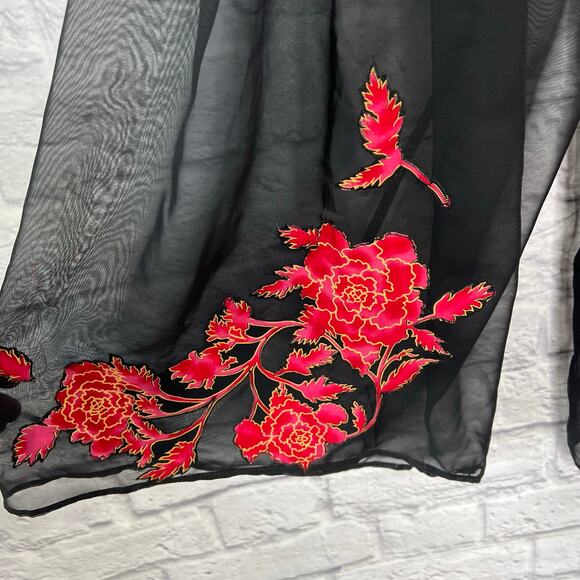 VTG Victorias Secret Collection 2pc Set Sheer Pants Red Floral Size M Tunic - Picture 11 of 11
